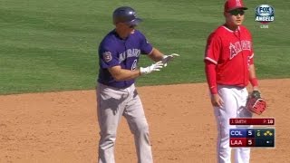 COL@LAA: Hundley ties the game with a RBI double