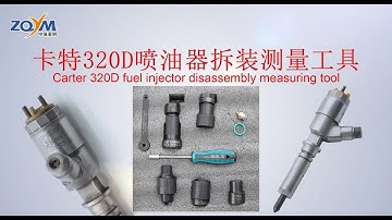 Caterpillar 320D engine fuel injector disassembly measuring tool
