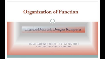 Materi IMK-Organization of Function [Shalli A.S (A11.2014.08583) / Dosen Ifan Rizqa] Udinus