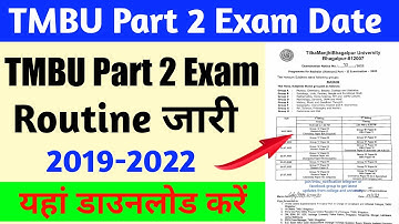 tmbu part 2 exam date 2022 | tmbu part 2 exam routine 2022 download | tmbu part 2 exam routine 2021