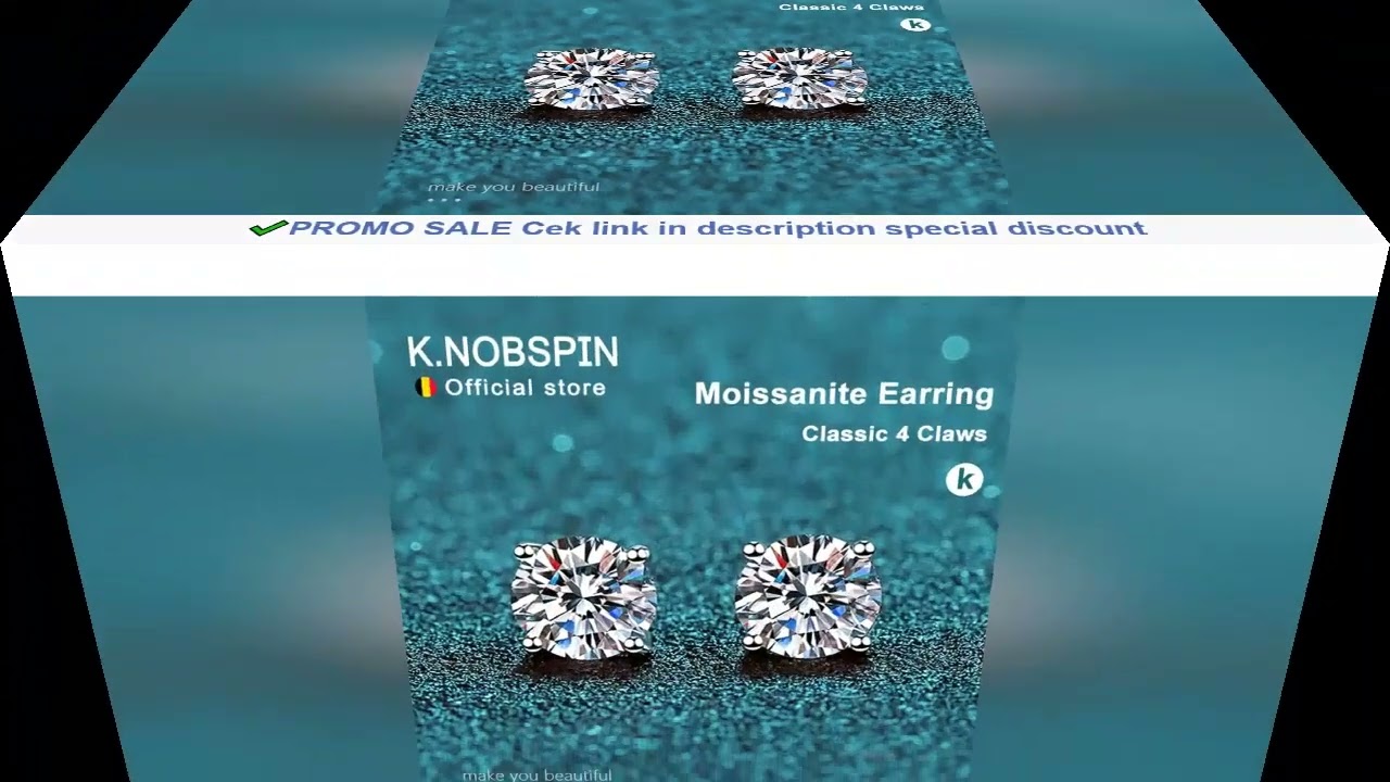 KNOBSPIN 2.0ct Moissanite Earrings for Women Lab Grown Diamond Ear Studs 925 Sterling Silver Fine Je