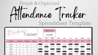 Attendance Sheet Management System, Attendance Tracking Excel Attendance Tracker Excel Google Sheets