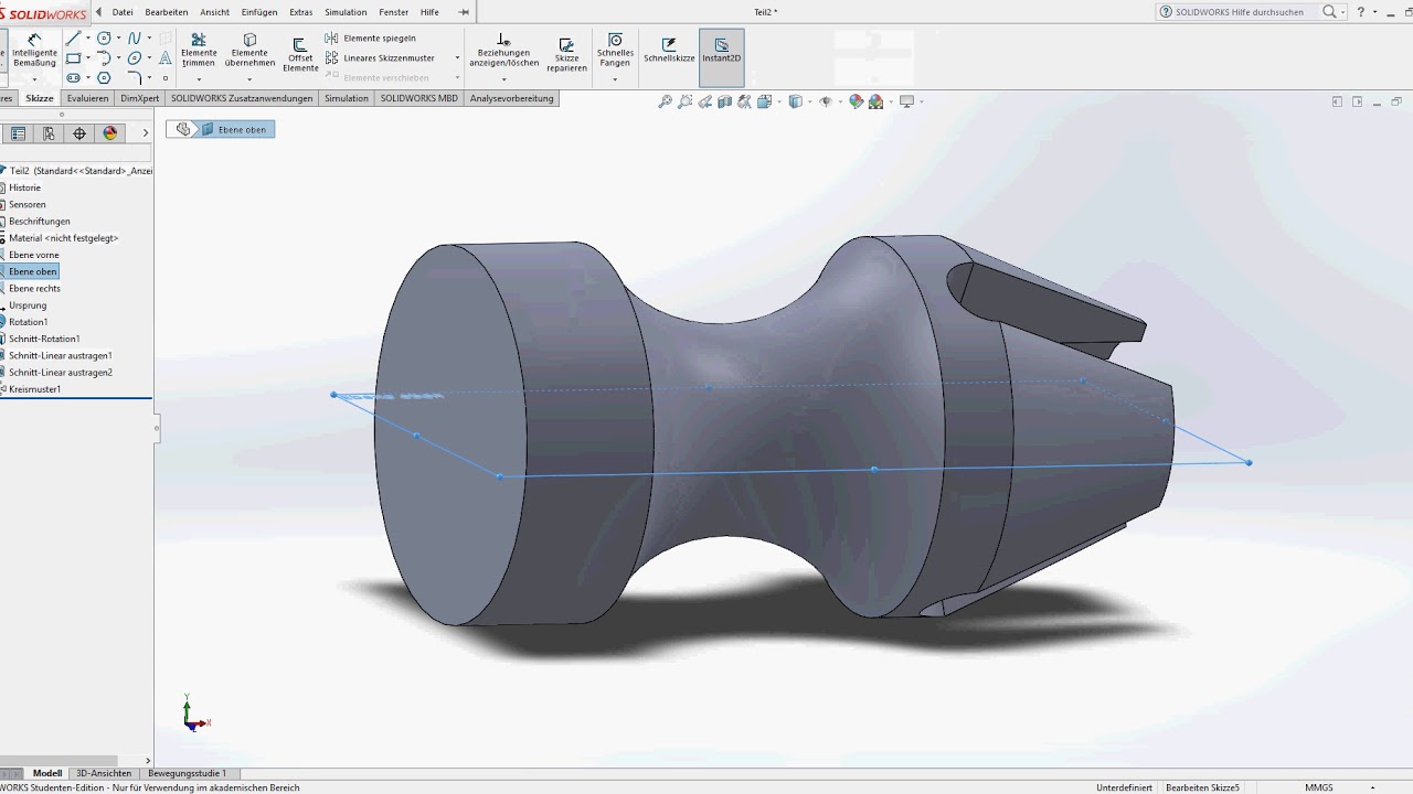 Как нарисовать шестерню в солид воркс