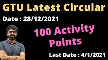 GTU Latest Circular For 100 Activity Points | 28/12/2021 | GTU
