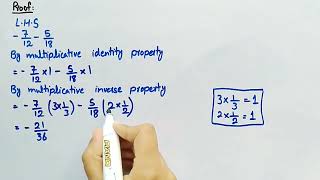 Prove that -7/12-5/18=-21-10/36 | Number Systems | Addition | Pythagoras Math