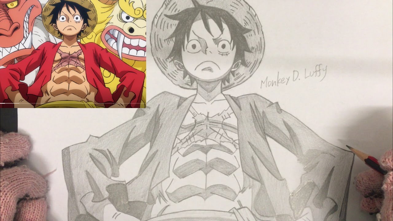 Drawing Monkey D Luffy One Piece ワンピース モンキー D ルフィ 描いてみた Youtube