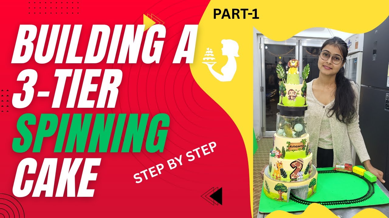 This Jungle Cake SPINS! 🔄🎂 3-Tier Rotating Cake Build