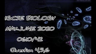 0610_s20_ms_42 Question 4 to 6 IGCSE 0610/42 Biology Paper 4 May June 2020 | IGCSE Paper Tutorial 0610_s20_ms_42 Question 4 to 6 IGCSE 0610/42 Biology Paper 4 May June 2020 | IGCSE Paper Tutorial