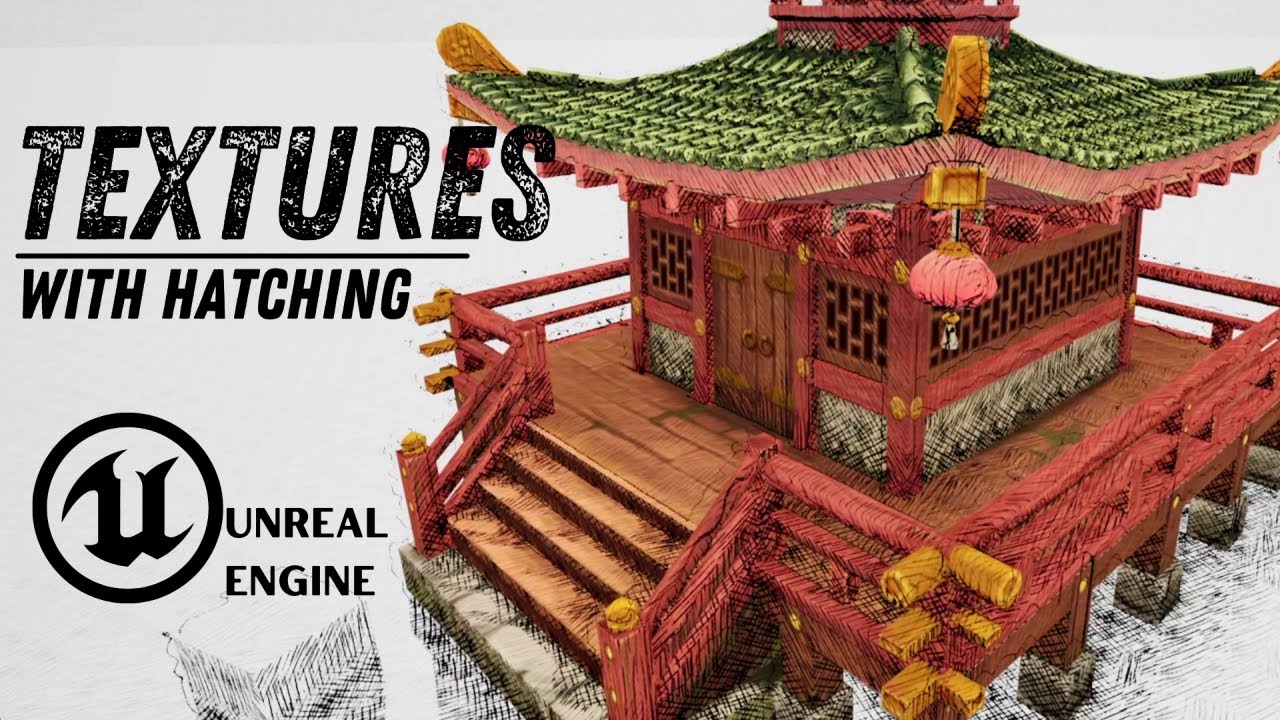 Mix hatching with textures - Unreal material - YouTube