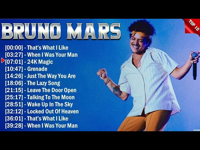 Bruno Mars Greatest Hits 2024 - Pop Music Mix - Top 10 Hits Of All Time class=