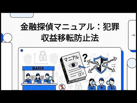 【銀行業務 法務】 44 第44回：銀行取引関連法（犯罪収益移転防止法）　金融探偵マニュアル：犯罪収益移転防止法