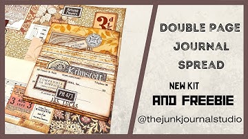 DOUBLE JOURNAL PAGE  SPREAD - FALL COLLAGE & CLUSTERS - DTP @thejunkjournalstudio #junkjournalideas