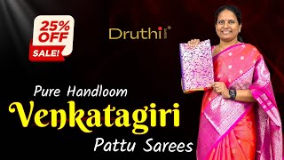 Pure Handloom Venkatagiri Pattu Sarees | Flat 25% Off @ Druthi Sarees Nagole Hyderabad screenshot 3