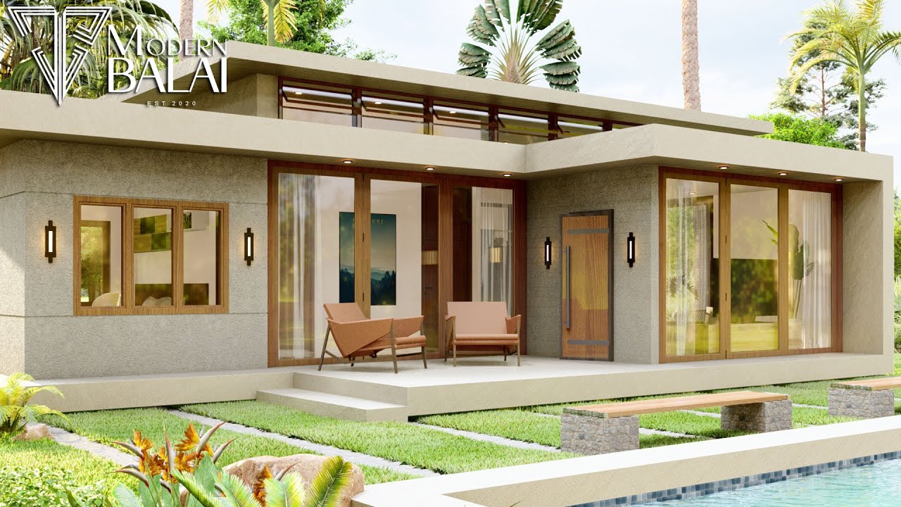 MINIMALIST CONCRETE HOUSE DESIGN WITH INTERIOR DESIGN 2BEDROOM 13X8 METERS MODERN BALAI