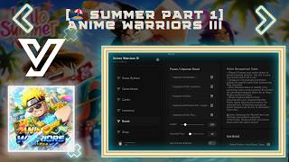Famous Best  Anime Warriors 3 Simulator Script |  Auto Sunshine Raid + Auto Dig +Many Features|FREE Wealth