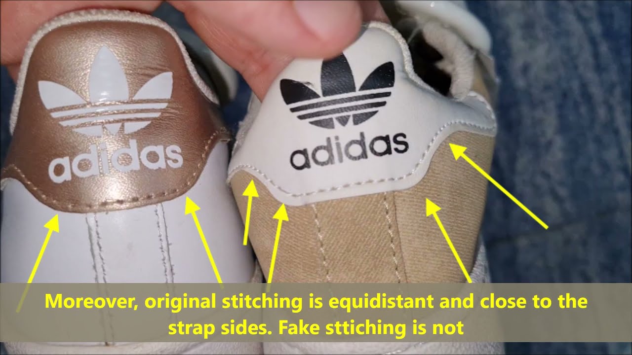 Creyente raspador prefacio Adidas Superstar real vs fake review. How to spot fake Adidas Superstar  sneakers - YouTube