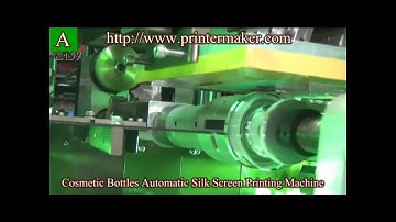 Cosmetic Bottles 3 Colors  Automatic Silk Screen Printing Machine