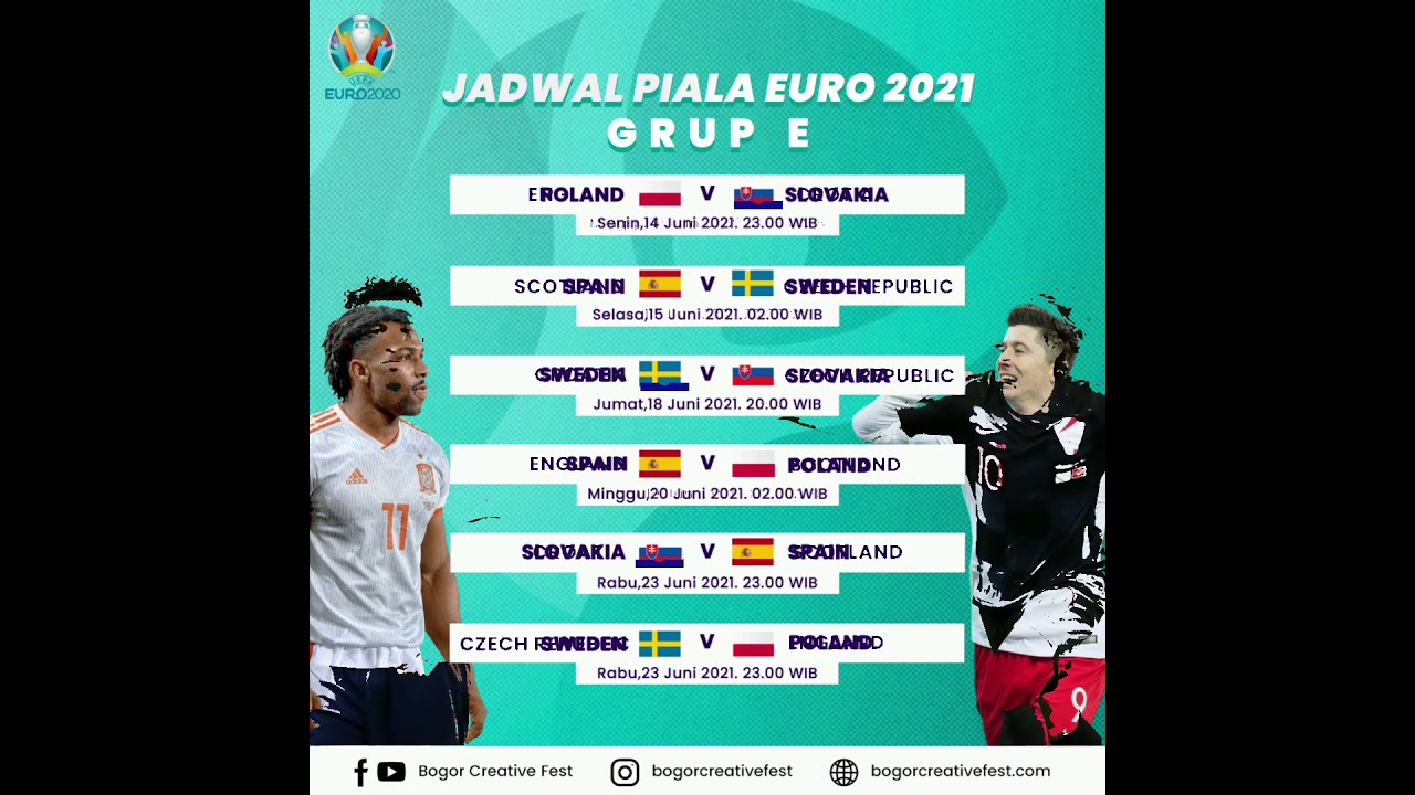 Jadwal Euro 21 Grup D E F fsport Youtube