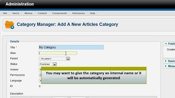 Joomla 2.5 - Add New Category