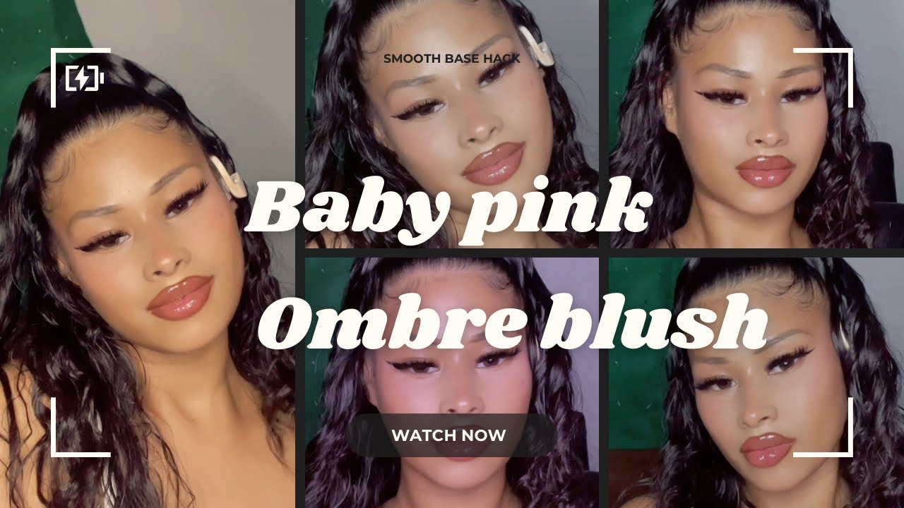 BABY PINK OMBRÉ SPICE BLUSH 🫶🌸 INTENSE CONTOUR X SMOOTH ASS BASE HACK🤯🩵 TIRTIR FOUNDATION 🫣🙌😍