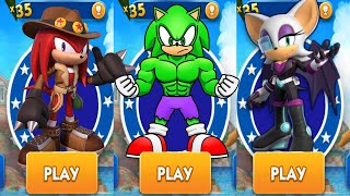 Dash with Hulk Sonic vs Treasure Hunter Knuckles vs Elite Agent Rouge - Run Gameplay screenshot 4