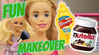Barbie Styling Head | FOOD MAKEOVER !!!