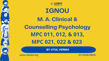 MA IGNOU Clinical & Counselling Psychology Online Classes