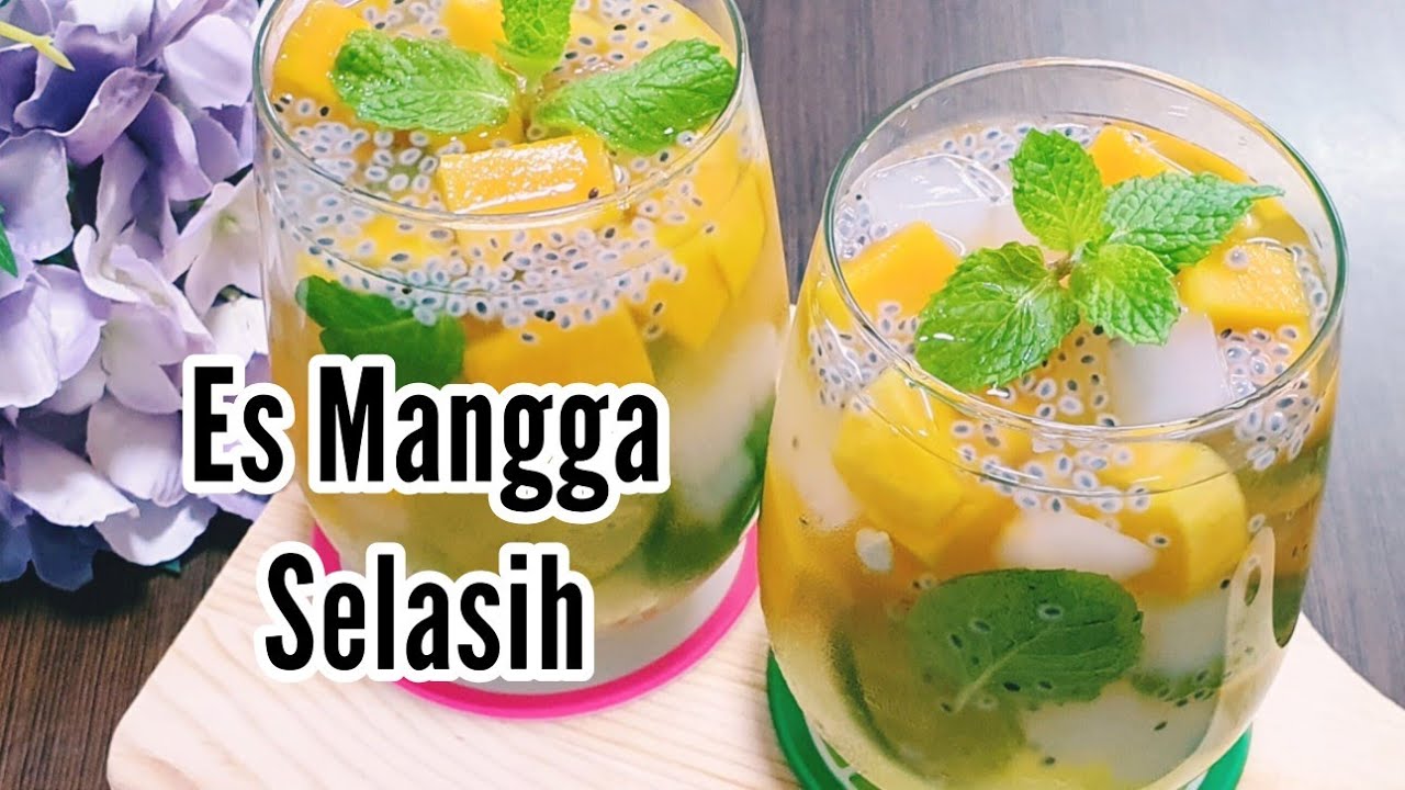 Es Manga Jelly Selasih / Easy  Refreshing Mango Jelly Drink
