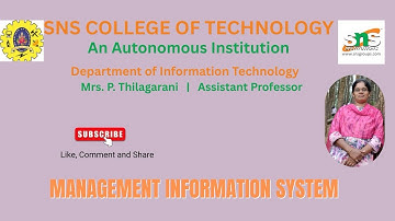 Case study video in MIS | MIS | SNS Institutions