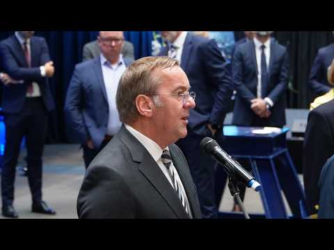 Keel Laying of Class 424 Fleet Service Boat Press Briefing