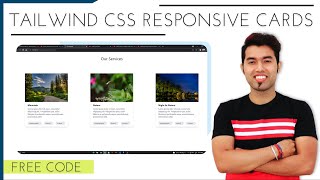 😍 Mini Project: Responsive Cards In Tailwind CSS with Free Code In Hindi 2021