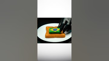 🇧🇷 Brazil Flag - Satisfying AI ASMR Toast Spread #shorts #asmr #satisfying #brazil #asmrfood #veo