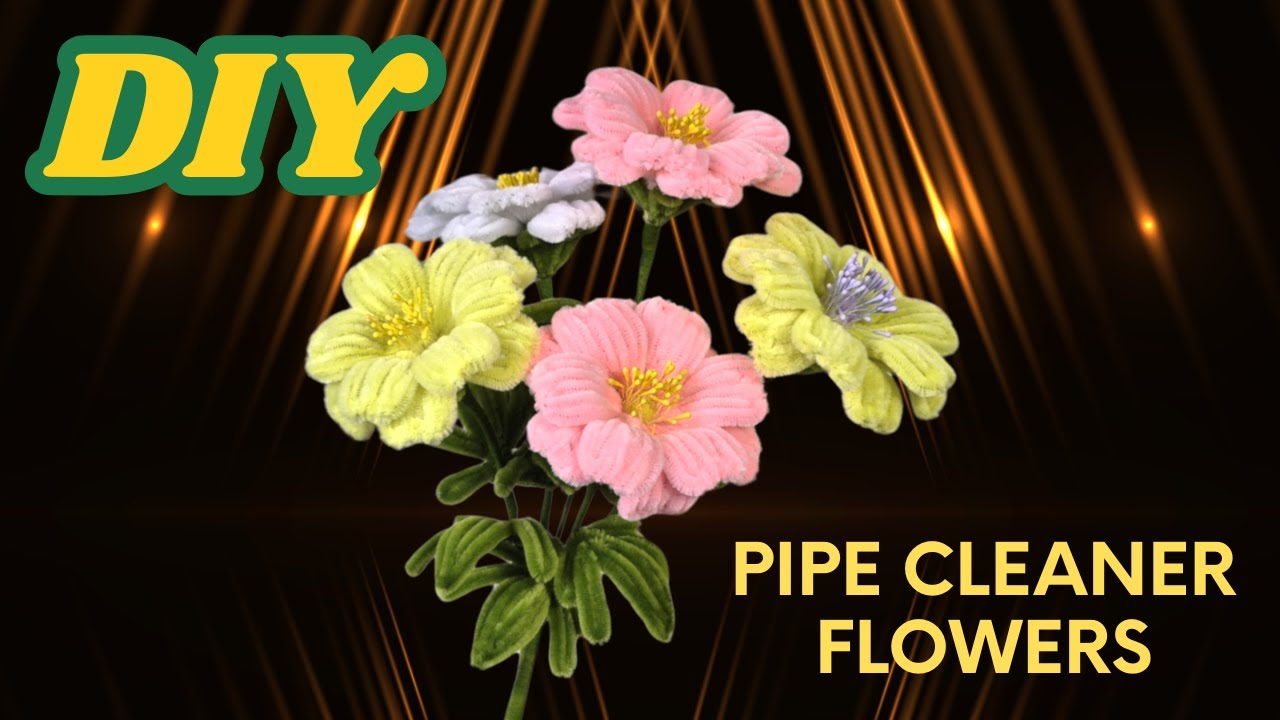 🎀 DIY Pipe Cleaner Flowers 🌸 | Creative Handmade Ideas for Beginners 💡Easy DIY Decoration 🌿