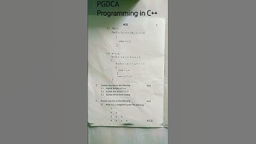PGDCA  Programming in C++ | Paper #computer #coding
