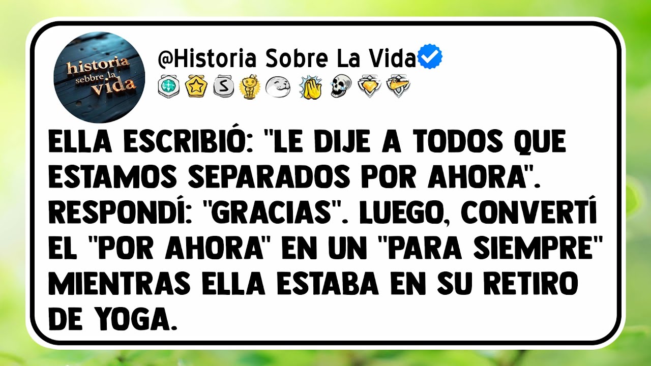 Ella escribió: "Le dije a todos que estamos separados por ahora". Respondí: "Gracias". Luego...