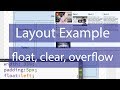 Layout Example CSS - Float, Display, Clear, Overflow properties