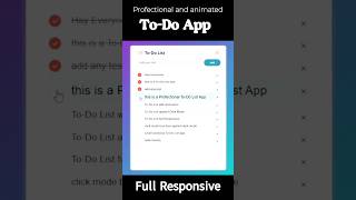 To-Do App , Responsive design Source Code