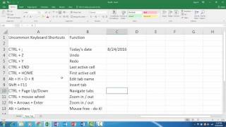 11 Lesser Known Excel Keyboard Shortcuts