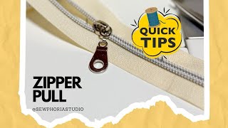 Learn to Sew| Zipper Pulls| Installing a Zipper Pull| Zipper Tape| Beginner Sewing