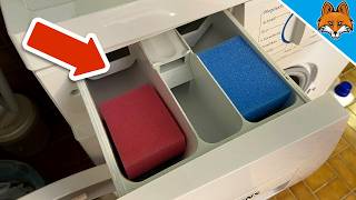 Put 2 Sponges in your Washing Machine Drawer and WATCH WHAT HAPPENSπ₯(GENIUS)π€―
