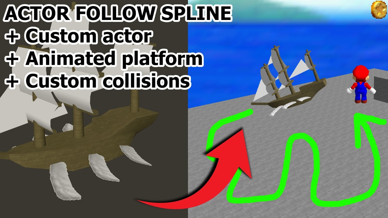 SM64 Decomp Tutorial : Make an actor follow a spline ! - YouTube