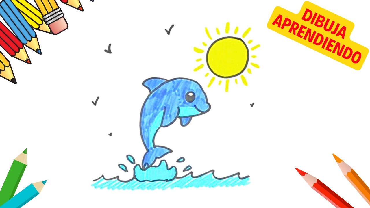 Como Dibujar un DELFIN paso a paso 🐬🖍 🎨