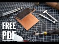 Making a leather bifold wallet (FREE PDF PATTERN) GIVE-AWAY, ASMR, 4k