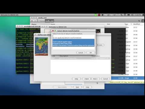 download reproject MODIS pymodis GRASS