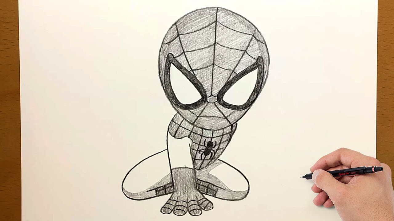 How To Draw Baby Spider-Man (Chibi Style) Super Easy