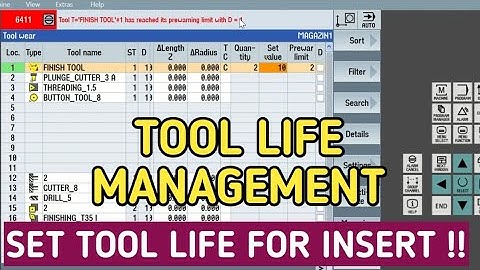 Siemens Tool Life Management | Insert Life Set | Insert Change Alarm Generation | Insert Wear MSG