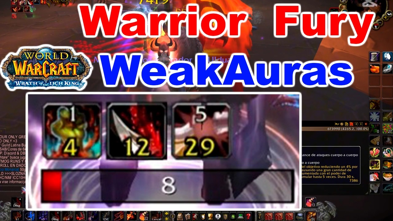 WeakAuras Guerrero Furia pve WoW 3.3.5 