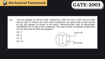 Q-61 | GATE Mechanical-2003 Solved Paper | GATE Mechanical Previous Year Question Solution