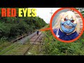 when your drone see's Red Eyes the Demon on this haunted train track, DO NOT try to pass him!