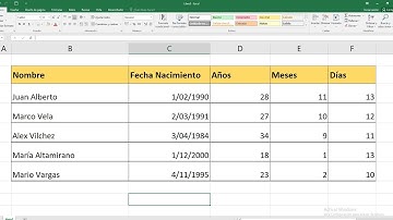 Como calcular la edad en Excel (Años, meses días  2025)
